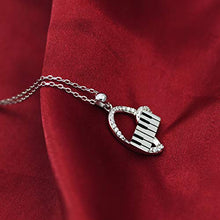 Load image into Gallery viewer, ACJNA 925 Sterling Silver Heart Pendant Piano Keyboard Necklace Music Jewelry for Women Girls