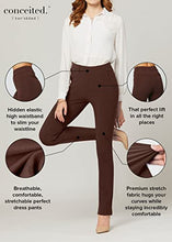 Load image into Gallery viewer, Premium Women's Stretch Dress Pants - Wear to Work - Ponte Treggings - Slim Leg with Buttons - White - M