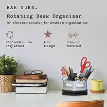 Load image into Gallery viewer, Rae Dunn by Designstyles Rotating Decorative Organizer – Steel Desktop Stationary Spinner Holder - 6 Compartment Table, Dresser and Counter Top Pen and Pencil Cup - Office, Home and Art Supplies