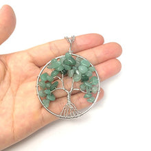 Load image into Gallery viewer, Tree of Life Natural Aventurine Gemstone Pendant Necklace Healing Crystals Chakra Gem Stone 26 inch GGP9-5