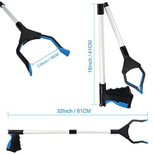 Load image into Gallery viewer, Reacher Grabber Tool, 32" Foldable Grabbers for Elderly, Lightweight Extra Long Handy Trash Claw Grabber, Reaching Assist Tool for Trash Pick Up, Nabber, Litter Picker, Arm Extension (Orange) (Blue1)