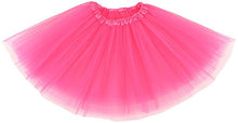 Load image into Gallery viewer, Simplicity Womens Elastic 3 Layered Tulle Tutu Skirt Ruffle Pettiskirt, Hot Pink