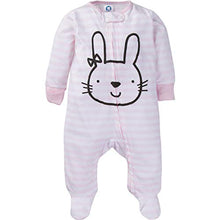 Load image into Gallery viewer, Gerber Baby Girls' 4 Pack Sleep 'N Play Footie, Bunny Smiley, Newborn