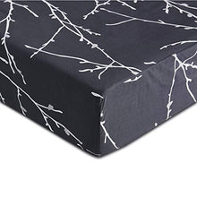 Load image into Gallery viewer, Wake In Cloud - Branches Sheet Set, Tree Pattern Printed on Charcoal Dark Gray Grey, Soft Microfiber Bedding (4pcs, King Size)