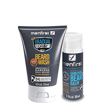 Load image into Gallery viewer, MENFIRST Gradual Gray Beard Wash and Darkening Balm Bundle, Dermatology Tested with Keratin Collagen, White Hair Removal