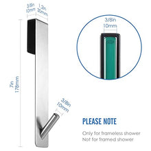 Load image into Gallery viewer, Simtive Extended Shower Door Hooks (7-Inch), Over Door Hooks for Bathroom Frameless Glass Shower Door, Towel Hooks, 2-Pack, Silver
