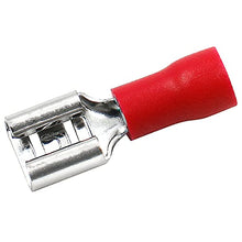 Load image into Gallery viewer, Baomain Female Quick disconnects Vinyl Insulated Spade Wire Connector Electrical Crimp Terminal 22-16 AWG 6.3mm 1/4" Red Pack of 100