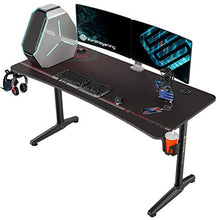 Load image into Gallery viewer, EUREKA ERGONOMIC Gaming Desk 60" Home Office Computer Desk, New Polygon Legs Design, Captain Series (60 Inch, Black)