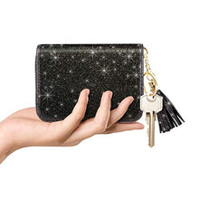 Load image into Gallery viewer, Women's Small Credit Card Holder,Credit Card Wallet RFID Blocking Genuine Leather Card Holder, Gold Grey