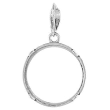 Load image into Gallery viewer, Sterling Silver Penny Bezel 19 mm Coins Prong Back Square Edge 1 Cent Coin NOT Included