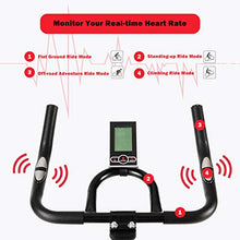 Load image into Gallery viewer, GYMAX Magnetic Exercise Bike, Indoor Stationary Cycling Bike, Noise-free Smooth Exercise Bike with LCD Monitor for Home Gym Cardio Workout (Black & Red)