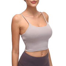 Load image into Gallery viewer, Lemedy Women Padded Sports Bra Fitness Workout Running Shirts Yoga Tank Top (S, Light Grey)