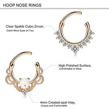 Load image into Gallery viewer, Finrezio 12Pcs 316L Stainless Steel Septum Piercing Nose Rings Hoop Cartilage Tragus Retainer Body Piercing Jewelry 8MM 16G Rose-Gold Tone & Silver Tone