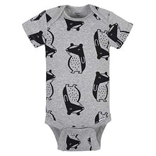 Load image into Gallery viewer, Grow by Gerber Baby Boy's Organic 5-Pack Short-Sleeve Onesies Bodysuits Pants, Black/White/Grey/Blue, 0-3 Months
