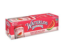 Load image into Gallery viewer, Waterloo Sparkling Water, Watermelon Naturally Flavored, 12 Fl Oz Cans, Pack of 12 | Zero Calories | Zero Sugar or Artificial Sweeteners | Zero Sodium
