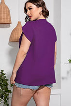Load image into Gallery viewer, CARROTMOB Plus Size Tops for Women Summer Short Sleeve V Neck Tshirts Light Purple 2X