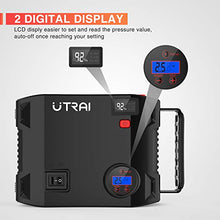 Load image into Gallery viewer, Portable Jump Starter with Air Compressor, UTRAI Jstar5 150 PSI 2000A 24000mAh(8L Gas 7.5L Diesel Engine) 12V Battery Jump Pack with Emergency Light LCD Screen USB QC3.0 for Cars, Trucks, SUV