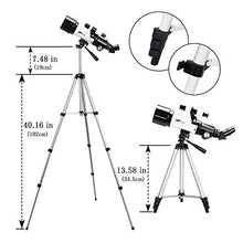 Load image into Gallery viewer, 70mm Aperture 400mm AZ Mount Astronomical Refractor Telescope, Good Gift for Observe The Moon and Landscape - Portable Travel Scope with Backpack