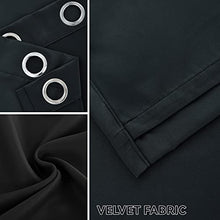 Load image into Gallery viewer, Black Blackout Curtains Energy Smart & Noise Blocking Out Full Shae Curtain Panels for Sliding Glass Door Thermal Insulated Drapes Guest Room One Pair of Window Dressing, Black, 52 x 84 inch