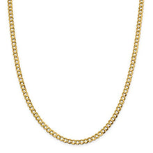 Load image into Gallery viewer, 14k Yellow Gold 4.7mm Solid Flat Cuban Chain Necklace 24 Inch Pendant Charm Curb Miami Fine Jewelry For Women Gifts For Her