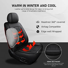 Load image into Gallery viewer, KIVAGURU Front Car Seat Covers 2 Pcs, Leather Car Seat Protectors, Universal Breathable Auto Interior Fit for Most Sedans SUV Pick-up Truck, with Backrest(Square Black)