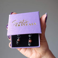 Load image into Gallery viewer, SatinCrystals Obsidian Medley Earrings 1.9" Boutique Black Snowflake Mahogany Volcanic Protection Stone Sterling Silver B01