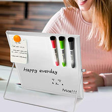 Load image into Gallery viewer, MerLerner 12” x 12” Small Magnetic Dry Erase White Board Mini Portable Dual-Sided Desktop Whiteboard Easel 360°Rotation for Office,Home,School