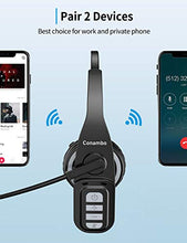 Load image into Gallery viewer, Trucker Bluetooth Headset 5.0 with Microphone Noise Cancelling Wireless Phone Headset 22Hrs Talktime Mute Button for Cell Phones Laptop Office Home Online Class PC Call Center Skype