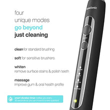 Load image into Gallery viewer, AquaSonic Black Series PRO – Ultra Whitening Toothbrush w UV Sanitizing Base – 4 Modes & Smart Timers – UV Sanitizing & Charging Travel Case – UltraSonic Electric Tooth Brush – 6 Proflex Brush Heads