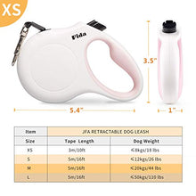 Load image into Gallery viewer, Fida Retractable Dog Leash X-Small Breed, 10 ft Durable Pet Walking Leash for Extra Small Dogs/Cats/Small Animals up to 18 lbs, 360° Tangle Free, White
