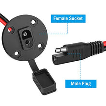 Load image into Gallery viewer, Electop SAE Power Socket Sidewall Port, Weatherproof SAE Quick Connect Solar Panel Mount Universal Flush-Mountable Connector, 12AWG SAE Cable with 8 Screws for Solar Generator Battery Charger (2 Pack)