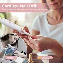 Load image into Gallery viewer, Electric Manicure Pedicure Set,Cordless Nail Drill Machine,Professional Electric Nail File, Rechargeable Nail Grinder with 5 Speeds,Nails Care Tool for Calluses, Thick Nails, Nail Buffer Trim Grind