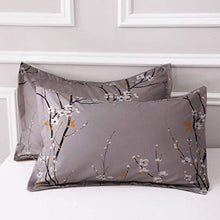 Load image into Gallery viewer, NANKO Queen Comforter Set 3pc 88 x 90 inch, Gray Pastel Floral Print Soft Microfiber Bedding - All Season Quilted Comforter with 2 Pillowshams - Farmhouse Bed Set for Women Men