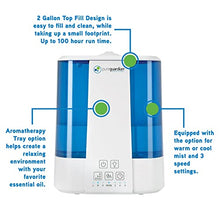 Load image into Gallery viewer, PureGuardian H5225WCA Ultrasonic Warm & Cool Mist Humidifier, 100 Hrs. Run Time, 2 Gal. Tank, 560 Sq. Ft. Coverage, Quiet, Filter Free, Essential Oil Tray, White/Blue