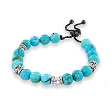 Load image into Gallery viewer, Believe London Turquoise Bracelet Gemstone Healing Bracelet Chakra Bracelet Anxiety Crystal Natural Stone Men Women Stress Relief Reiki Yoga Diffuser Semi Precious (Turquoise Crystal Chip 6.5")