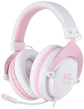 Load image into Gallery viewer, SADES MPOWER Stereo Gaming Headset for PS4, PC, Mobile, Noise Cancelling Over Ear Headphones with Retractable and Flexible Mic & Soft Memory Earmuffs for Laptop Nintendo Switch Games-Angel Edition