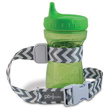 Load image into Gallery viewer, PBnJ Baby SippyPal Sippy Cup Strap Holder Leash Tether (1 Gray Chevron)