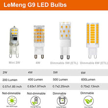Load image into Gallery viewer, LeMeng G9 LED Light Bulbs 4W 400Lm 2700K Warm White, 40W Halogen Equivalent, AC 120V Bi-Pin G9 Base, Not Dimmable- 6 Pack,