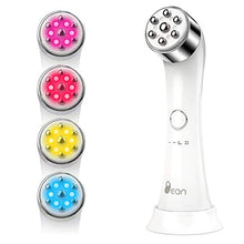 Load image into Gallery viewer, Facial Massager Face Massage Device - 4 Color LED Light Treatments Handy Electric High Frequency and Vibration Machine Strengthening Elasticity Modifying Wrinkles Sensitive Skin Care Product White