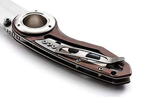 Load image into Gallery viewer, Ideale Outdoor Stainless Steel Knife Folding Blade Pocket Knife Aluminium Handle Brown Knife Hunting Survival Knife Portable Ring Grip Camping Tactical Fishing Knife Accessories EDC Tools Men's Gift