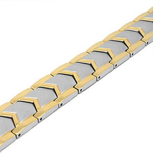Load image into Gallery viewer, MagnetRX® Ultra Strength Magnetic Bracelet - Arthritis Pain Relief & Carpal Tunnel Relief Magnetic Therapy Bracelets for Men - Adjustable with Sizing Tool (Silver & Gold)