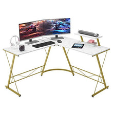 Load image into Gallery viewer, Mr IRONSTONE L-Shaped Desk 50.8" Computer Corner Desk, Home Gaming Desk, Office Writing Workstation with Large Monitor Stand, Space-Saving, Easy to Assemble(Laminate Marble)