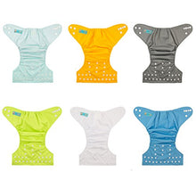 Load image into Gallery viewer, ALVABABY Baby Cloth Diapers One Size Adjustable Washable Reusable for Baby Girls and Boys 6 Pack with 12 Inserts 6BM98