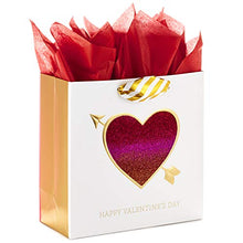 Load image into Gallery viewer, Hallmark Signature 10" Large Valentine's Day Gift Bag with Tissue Paper (Glitter Heart)
