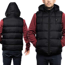 Load image into Gallery viewer, Foxelli Heated Vest - Lightweight USB Rechargeable Heated Vest for Men with Battery Included, Black, Large