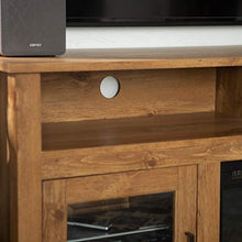 Load image into Gallery viewer, WE Furniture Tall Rustic Wood Fireplace Stand for TV's up to 64" Living Room Storage, Barnwood Brown