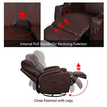 Load image into Gallery viewer, Esright Massage Recliner Chair Heated PU Leather Ergonomic Lounge Chair 360 Degree Swivel, Brown