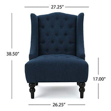 Load image into Gallery viewer, Christopher Knight Home Toddman High-Back Fabric Club Chair, Dark Blue