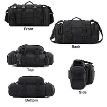 Load image into Gallery viewer, BraveHawk OUTDOORS Bike Handlebar Bag, 900D Nylon Oxford Multi-Purpose Tactical Waist Bag Water Resistant Bicycle Cycling Pack (Black)