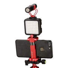 Load image into Gallery viewer, Ulanzi ST-03 Metal Smart Phone Tripod Mount with Cold Shoe Mount and Arca-Style Quick Release Plate for iPhone Xs X 8 7 Plus Samsung Huawei,Cell Phone Tripod Holder Clip Adapter (Red)